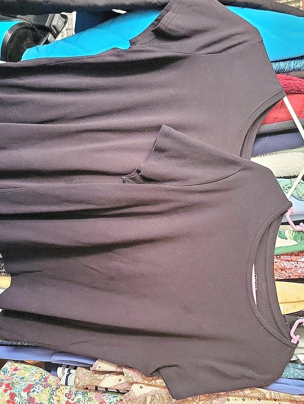 Chico'Small True Color Tee Black Cotton Short-Sleeve Size Small